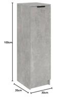 Schoenenkast 30x35x100 cm bewerkt hout betongrijs - thumbnail