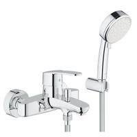 GROHE Eurostyle Cosmopolitan badkraan met omstel en koppelingen met doucheset chroom/wit 3359220a - thumbnail