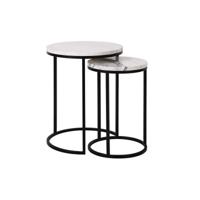 Richmond Bijzettafel 'Lexington' Marmer en Staal, Set van 2 stuks - thumbnail