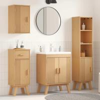 Badkamermeubelset met lade 4 pcs Bruin Massief grenenhout - thumbnail