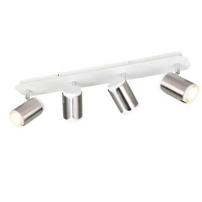 Trio 4-lichts opbouwspotGillan nikkel met wit - 814500407