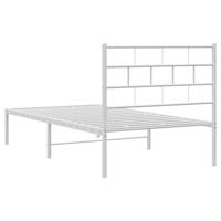 Bedframe met hoofdbord metaal wit 80x200 cm - thumbnail