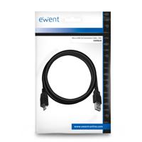Ewent EW9628 USB-kabel 1,8 m USB 2.0 USB A Micro-USB B Zwart - thumbnail