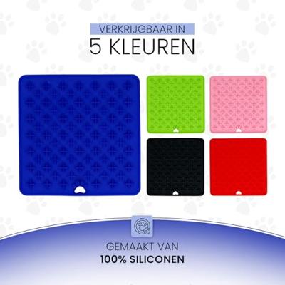 Eat Slow Live Longer Lick Mat Cross Blauw - thumbnail