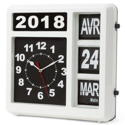 Wandklok met flipover kalender 31 x 31 cm frans Velleman - Velleman Wandklok met flipover kalender 31 x 31 cm frans Velleman - Velleman
