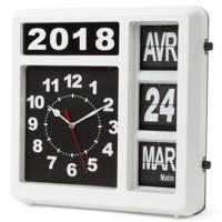 Wandklok met flipover kalender 31 x 31 cm frans Velleman - Velleman - thumbnail