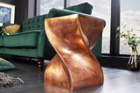 Sculpturale bijzettafel TWIST 30cm handgemaakt nachtkastje van gevlamd kopermetaal - 42006 - thumbnail