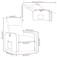 Fauteuil verstelbaar elektrisch stof donkerbruin - thumbnail