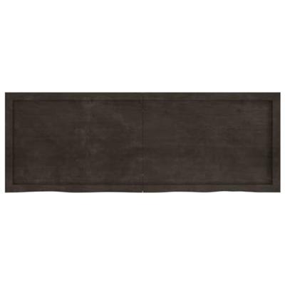 VidaXL Wastafelblad 140x50x(2-4) cm behandeld massief hout donkerbruin