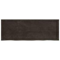 VidaXL Wastafelblad 140x50x(2-4) cm behandeld massief hout donkerbruin - thumbnail