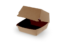 Hamburgerbakje Groot kraft BIO Hoog - thumbnail