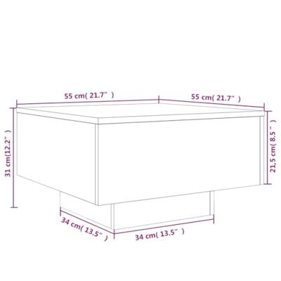 Salontafel met LED-verlichting 55x55x31 cm zwart Salontafel met LED-verlichting 55x55x31 cm zwart