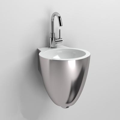 Fontein Clou Flush 6 Rond 27x31.5x28cm Aluite Mat Wit 1 Voorbewerkte Kraangat