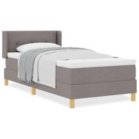 Boxspringbed met Matras in Taupe, 90 x 200 cm, Stof - thumbnail