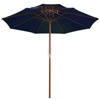 Parasol dubbeldekker met houten paal 270 cm blauw - thumbnail