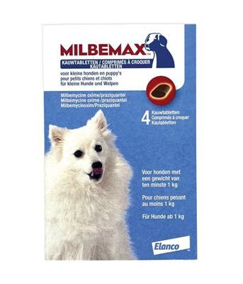 MILBEMAX KAUWTABLET ONTWORMING KLEINE HOND/PUPPY 4 TABLETTEN MILBEMAX KAUWTABLET ONTWORMING KLEINE HOND/PUPPY 4 TABLETTEN