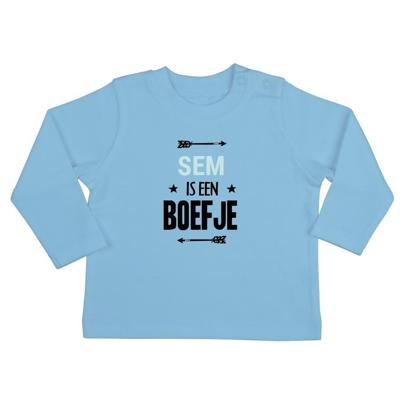 Baby shirt bedrukken - Lange mouw - Babyblauw - 50/56 Baby shirt bedrukken - Lange mouw - Babyblauw - 50/56