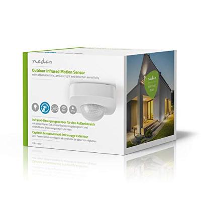 Nedis PIRPO32WT Bewegingsmelder Voor Buiten 3-aderige Installatieinstelbare Vertragingstijd, Omgevingslicht En Lichtgevoeligheid