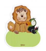 Dekori naambord leeuw junior 12 x 17 cm hout groen - thumbnail