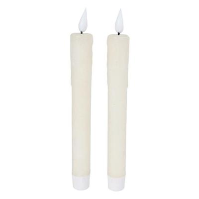 LED Kaarsen + Afstandsbediening 2 Stuks Ivoor
