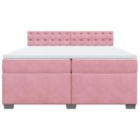 Boxspring met matras fluweel roze 200x200 cm - thumbnail