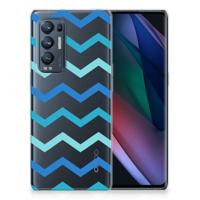 OPPO Find X3 Neo | TPU bumper | Zigzag Blauw - thumbnail