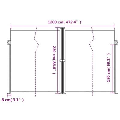 Windscherm uittrekbaar 220x600 cm rood
