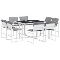 9-delige Tuinset met kussens textileen wit - thumbnail