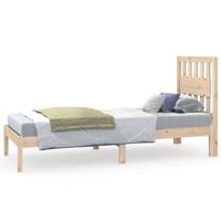 Bedframe massief grenenhout zwart 75x190 cm - thumbnail