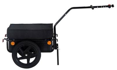 Sr fietskar 16 inch zwart staal met kunststof bak 60x45x30 cm