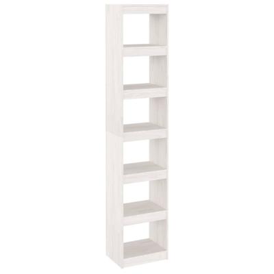 Boekenkast/kamerscherm 40x30x199 cm massief grenenhout wit