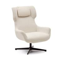 Kave Home Draaibare Fauteuil 'Zalina' Bouclé, kleur Wit - thumbnail