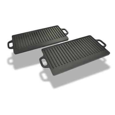 VidaXL Grillplaat gietijzer dubbelzijdig 38x23 cm 2 st