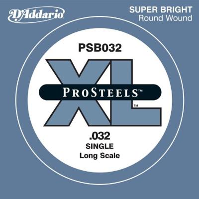D'Addario PSB032 ProSteel Wound Bass Singles 032 Long Scale ProSteels Bass Snaren