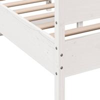 Bedframe zonder matras massief grenenhout wit 135x190 cm - thumbnail