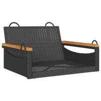 Schommelbank 63x62x40 cm poly rattan zwart - thumbnail