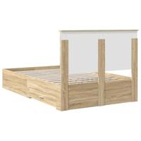 Bedframe met hoofdeinde Sonoma Eiken 120 x 200 cm Bewerkt hout - thumbnail