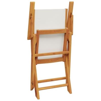 3-delige Bistroset stof en massief hout crèmewit