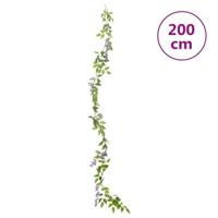 VidaXL Kerstslingers met bloemen 6 st 200 cm paars - thumbnail