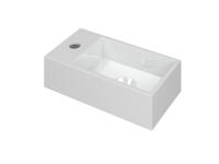 INK Fontein Versus Met Kraangat Links Polystone Glans Wit 36x18x9 cm - thumbnail