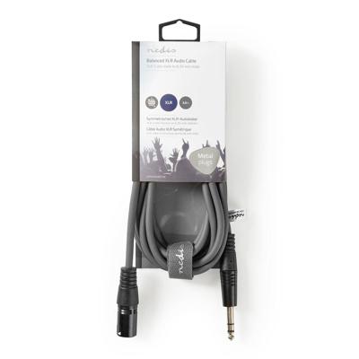 Nedis COTH15100GY30 Gebalanceerde Xlr-audiokabel Xlr 3-pins Male - 6,35 Mm Male 3,0 M Grijs Nedis COTH15100GY30 Gebalanceerde Xlr-audiokabel Xlr 3-pins Male - 6,35 Mm Male 3,0 M Grijs