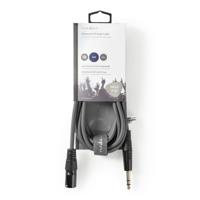 Nedis COTH15100GY30 Gebalanceerde Xlr-audiokabel Xlr 3-pins Male - 6,35 Mm Male 3,0 M Grijs - thumbnail