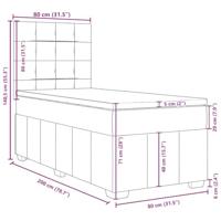 Boxspring met matras stof donkergrijs 80x200 cm - thumbnail