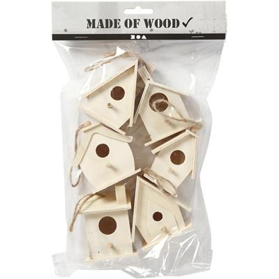 Creativ Company Vogelhuis hout 7cm, 6st.