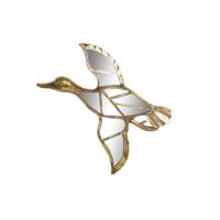 Wanddecoratie DKD Home Decor 38 x 3 x 37 cm Gouden Eend - thumbnail