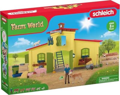 Schleich Farm World - Grote stal, geel speelfiguur - thumbnail