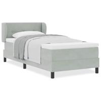 Boxspringbed met donkergrijs fluwelen matras 80x200 cm - thumbnail