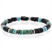 Memphis Kralenarmband Turquoise Groen Zwart - thumbnail