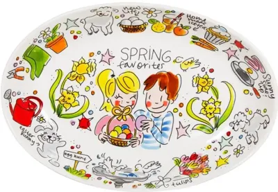 Blond Amsterdam schaal aardewerk happy easter 28.5x4cm multi