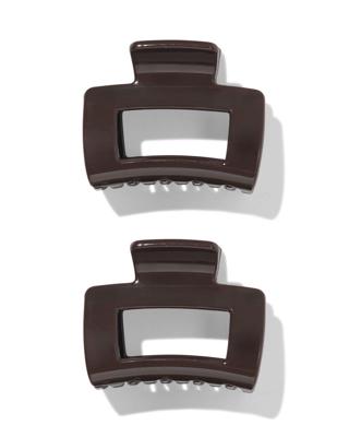 HEMA Haarklem 5cm vierkant bruin - 2 stuks